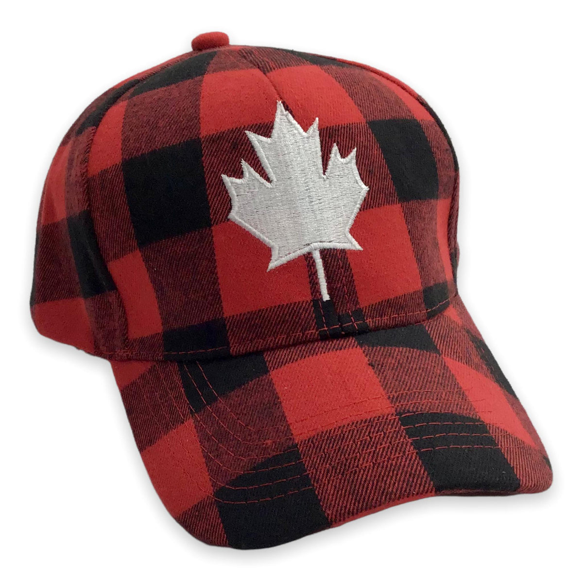 Red and black hot sale plaid baseball cap