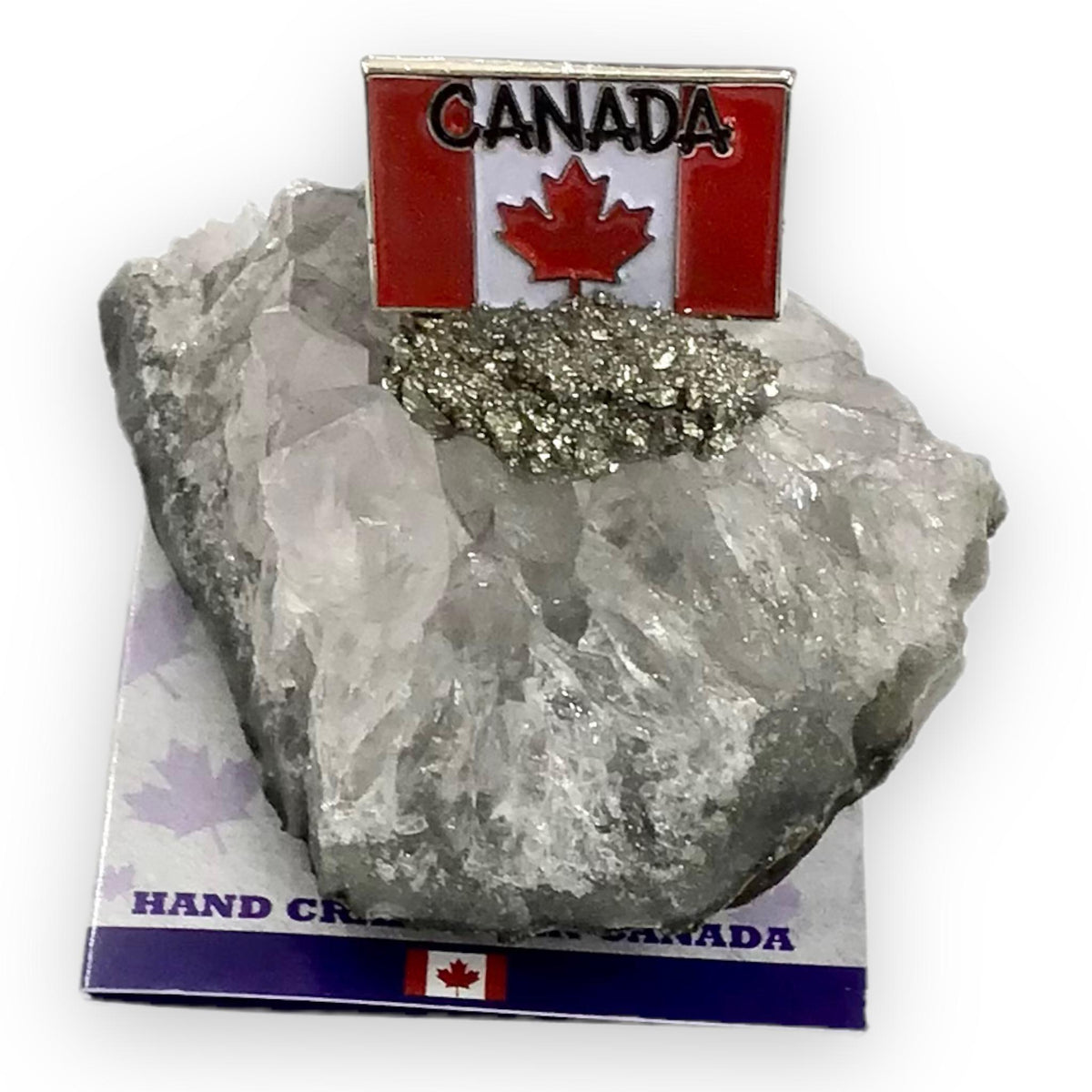 CANADIAN FLAG FIGURINE AMETHYST SOUVENIR LUCK GIFT