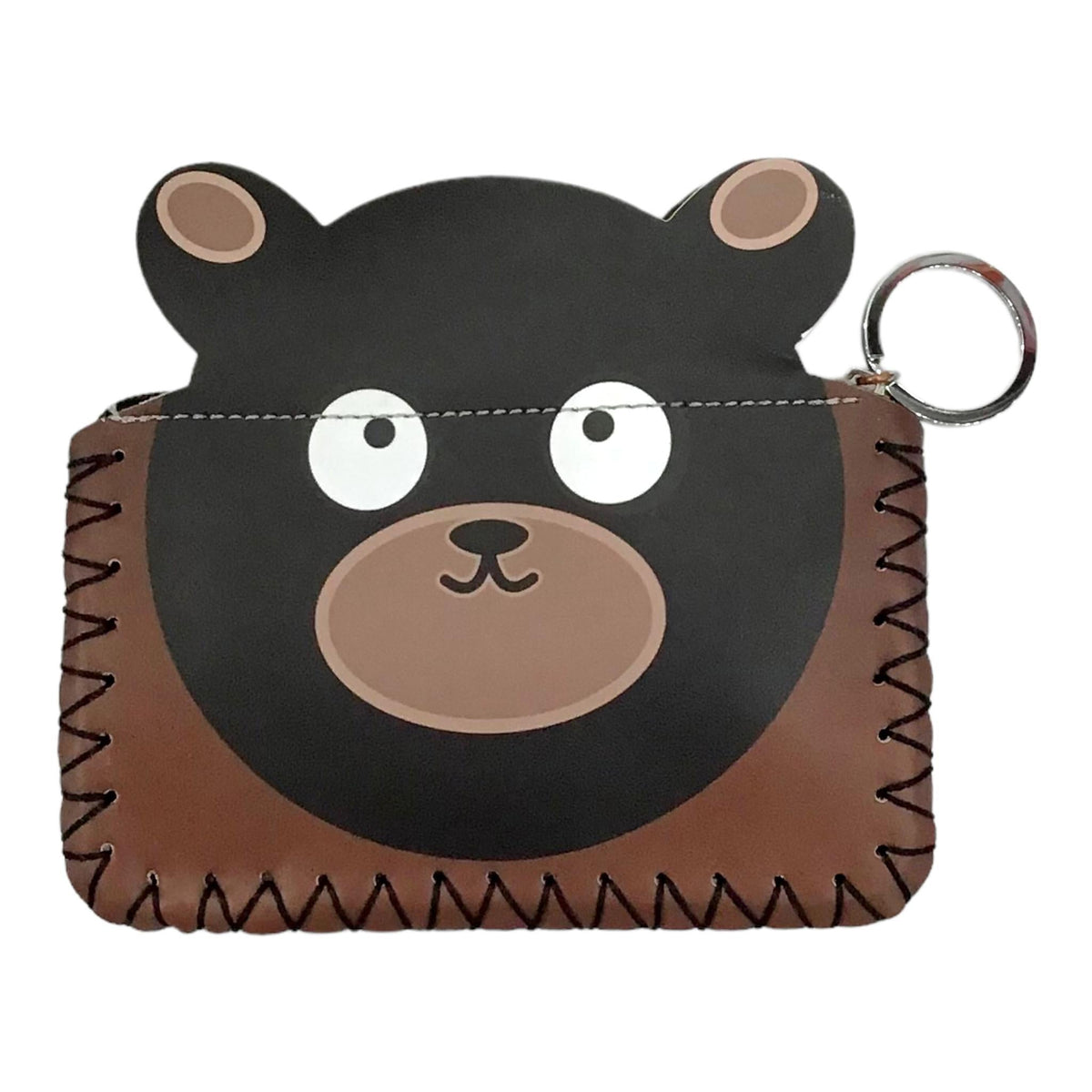 Moose or Bear Coin Purse Wallet Zip Lock Small Faux Leather Change Pou