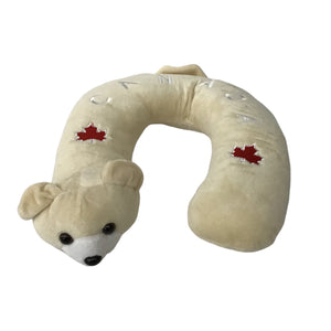 BEAR HEAD CANADA TRAVEL NECK PILLOW W/ MAPLE LEAF EMBROIDERY