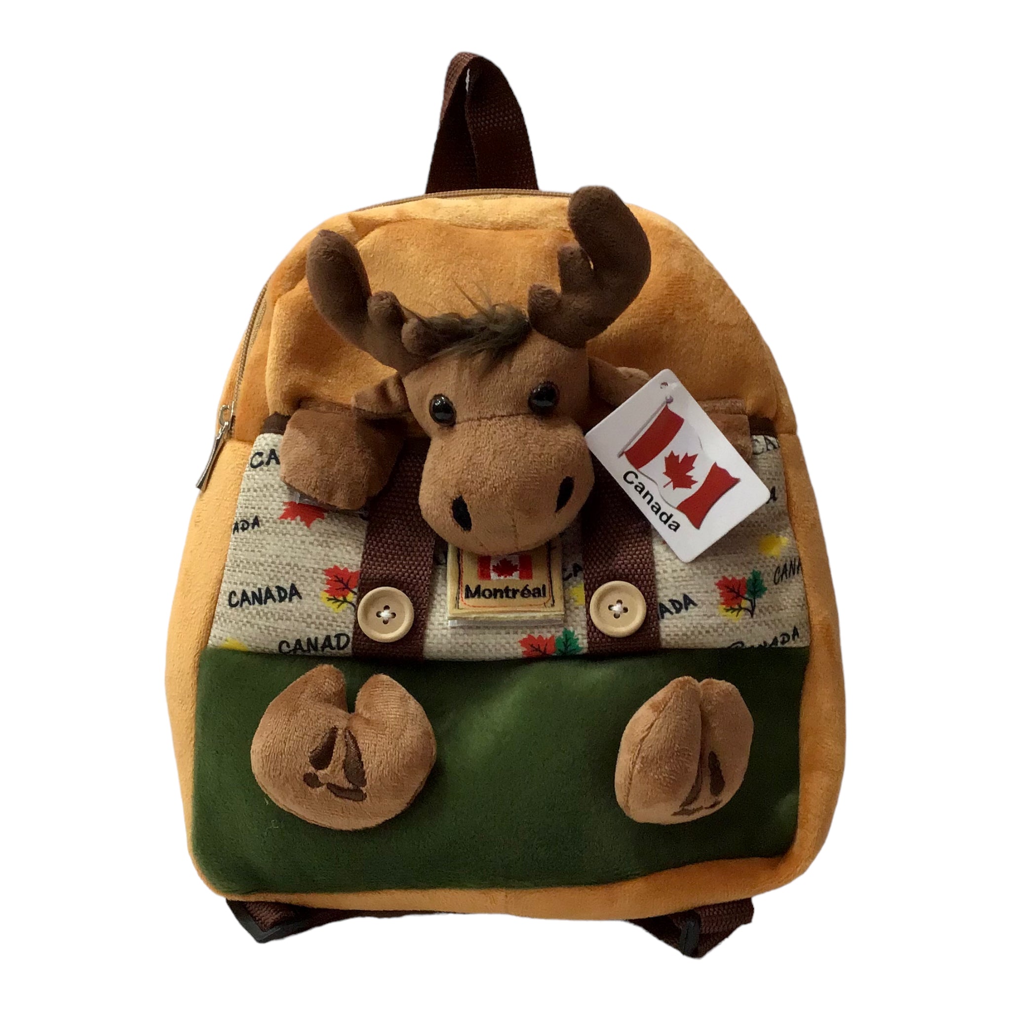 Big Eye Bear / Moose Kids Bagpack Stuffed Animal Plush Montreal Canada