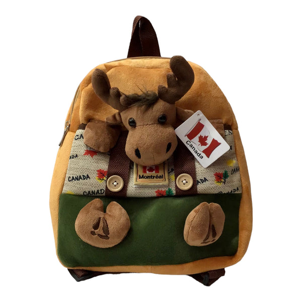 Big Eye Bear Moose Kids Bagpack Stuffed Animal Plush Montreal Canada