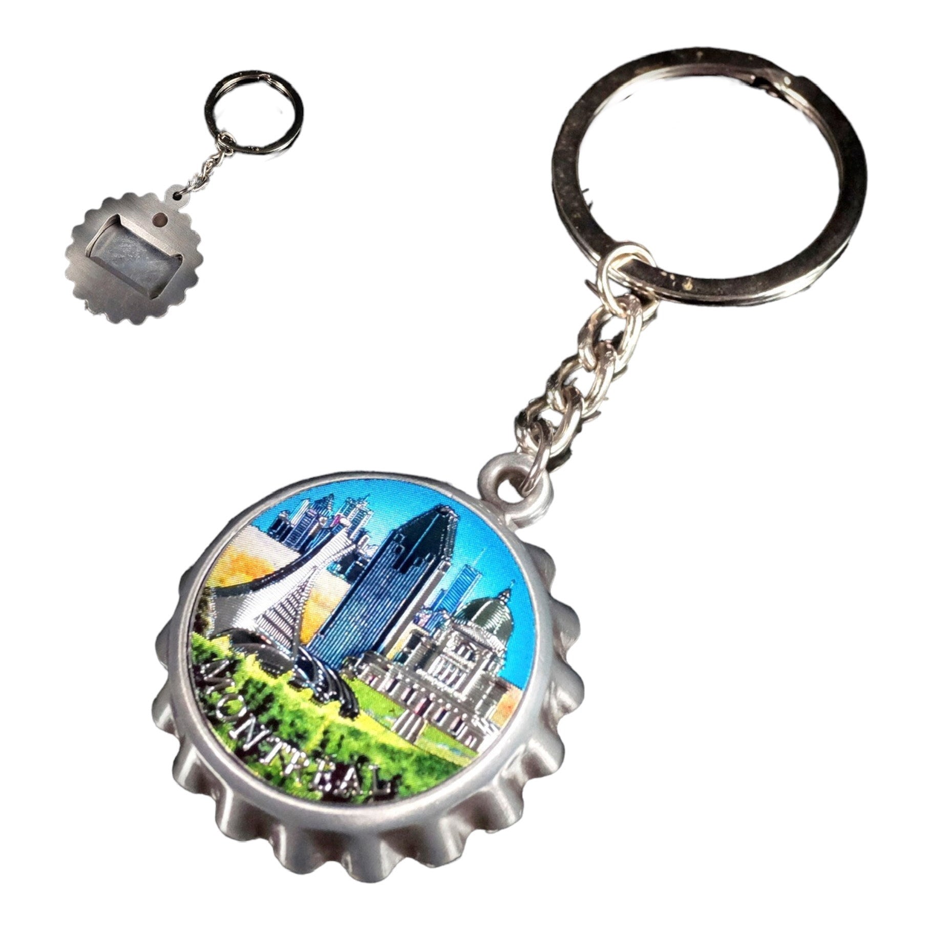 Bottle Opener Keychain - Montréal Skyline Key Ring Metal Diecast