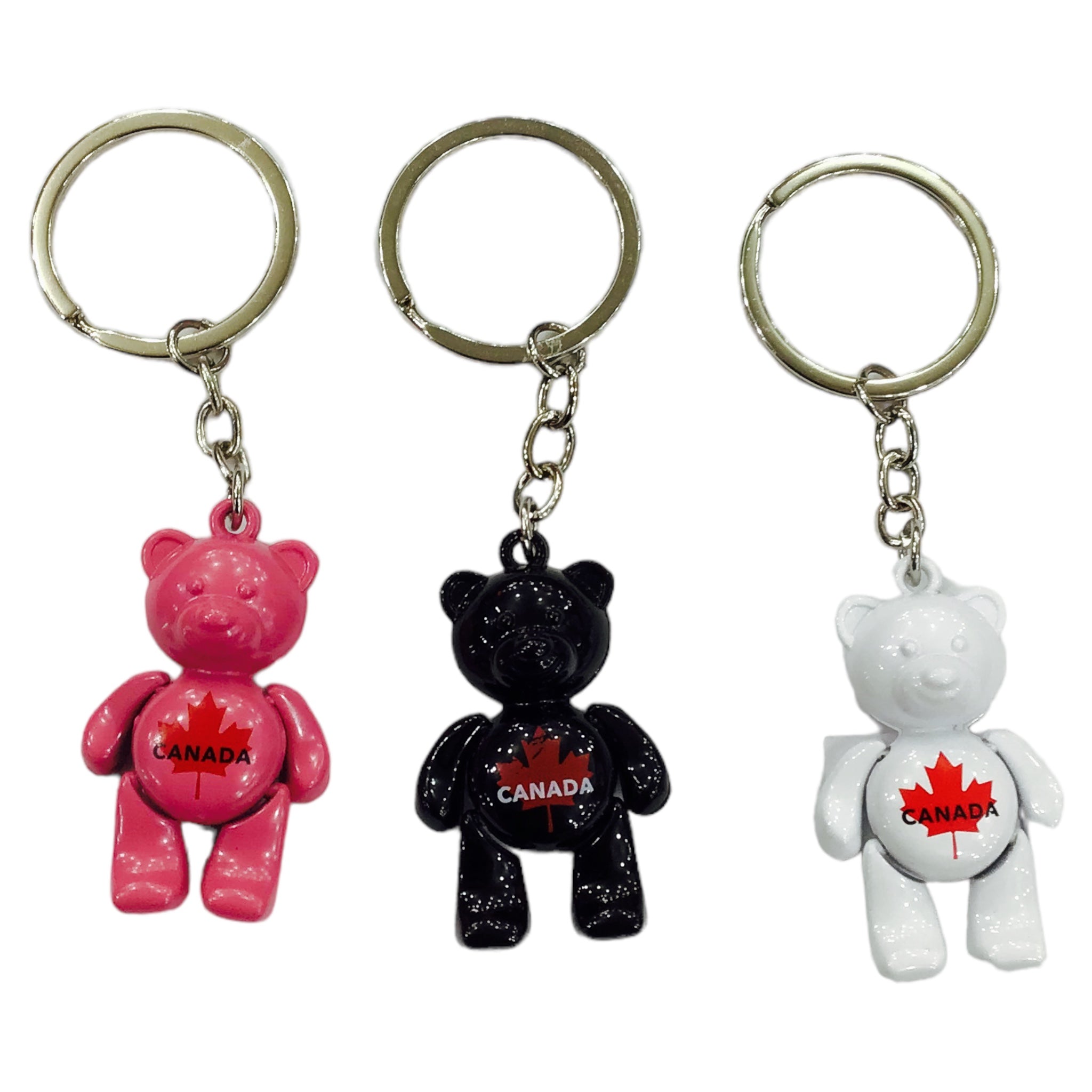 CANADA BEAR KEYCHAIN W/ MOVING ARMS AND LEGS METAL KEY TAG