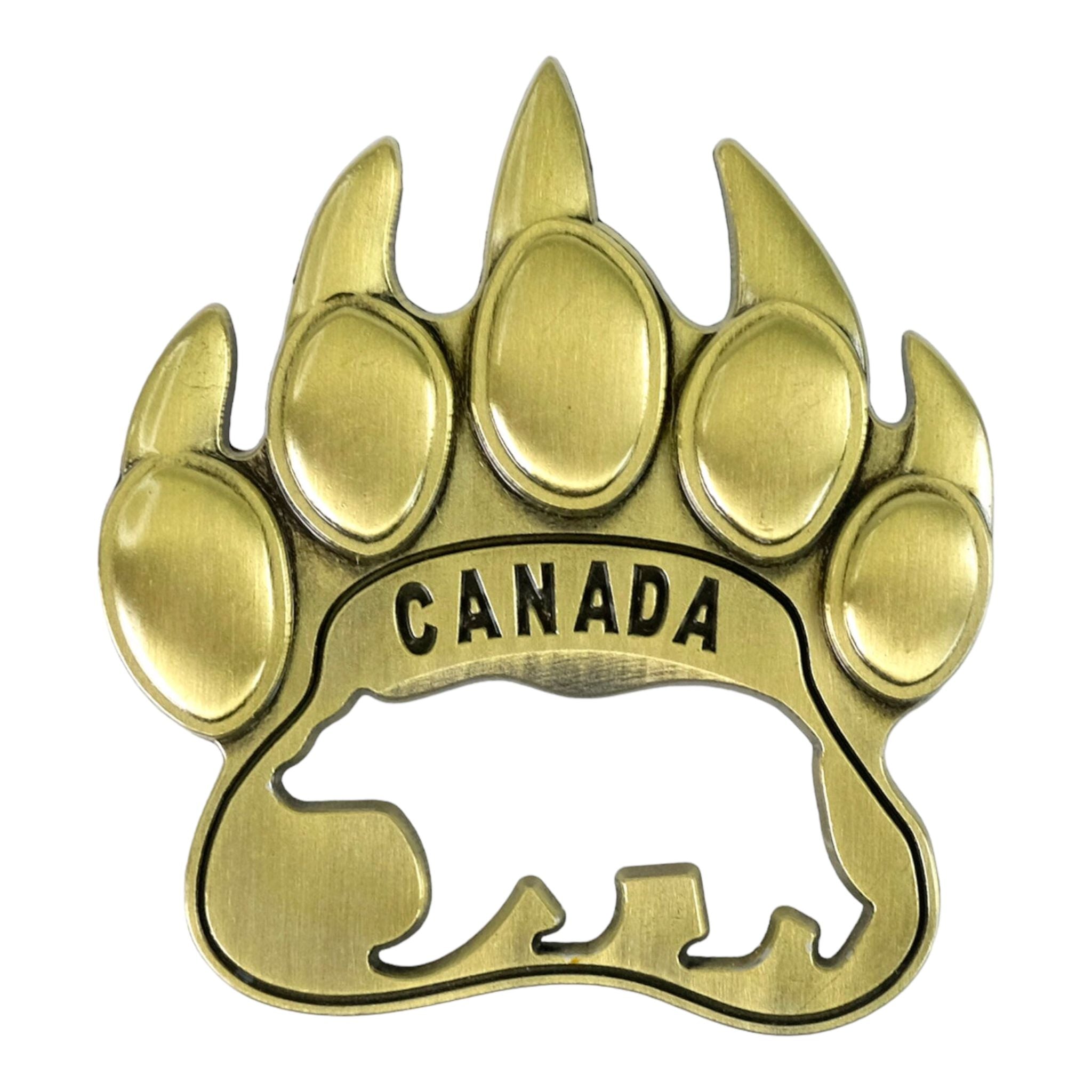 CANADA BEAR PAW BOTTLE OPENER METAL FRIDGE MAGNET