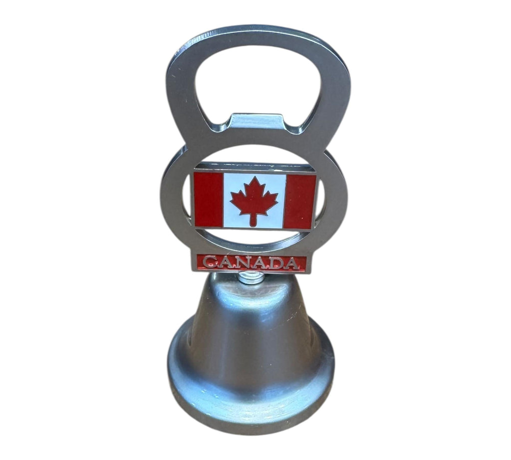 CANADA FLAG VINTAGE METAL SOUVENIR BELL AND BOTTLE OPENER