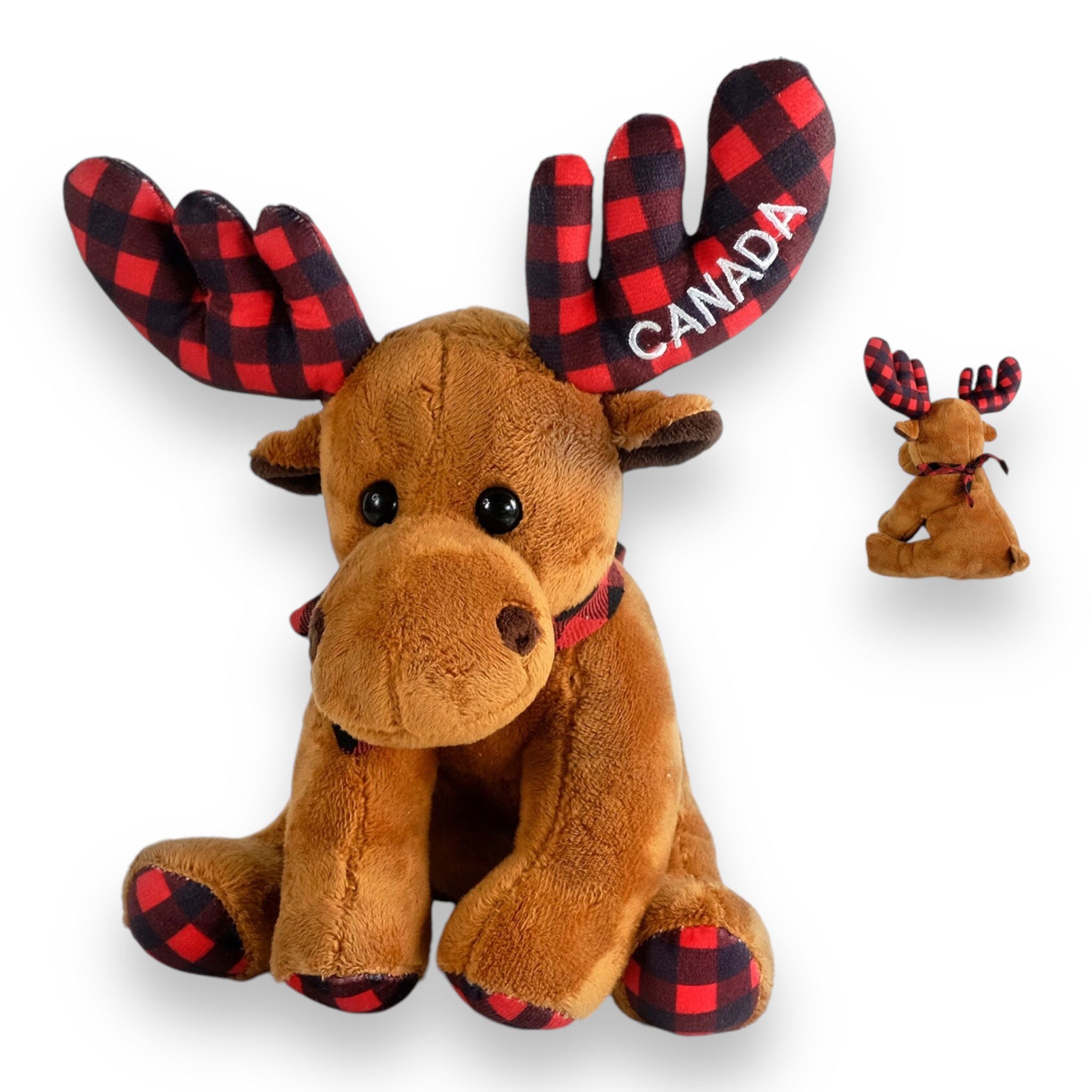 CANADA MOOSE PLUSH PLAID DESIGN 8” STUFFED ANIMAL