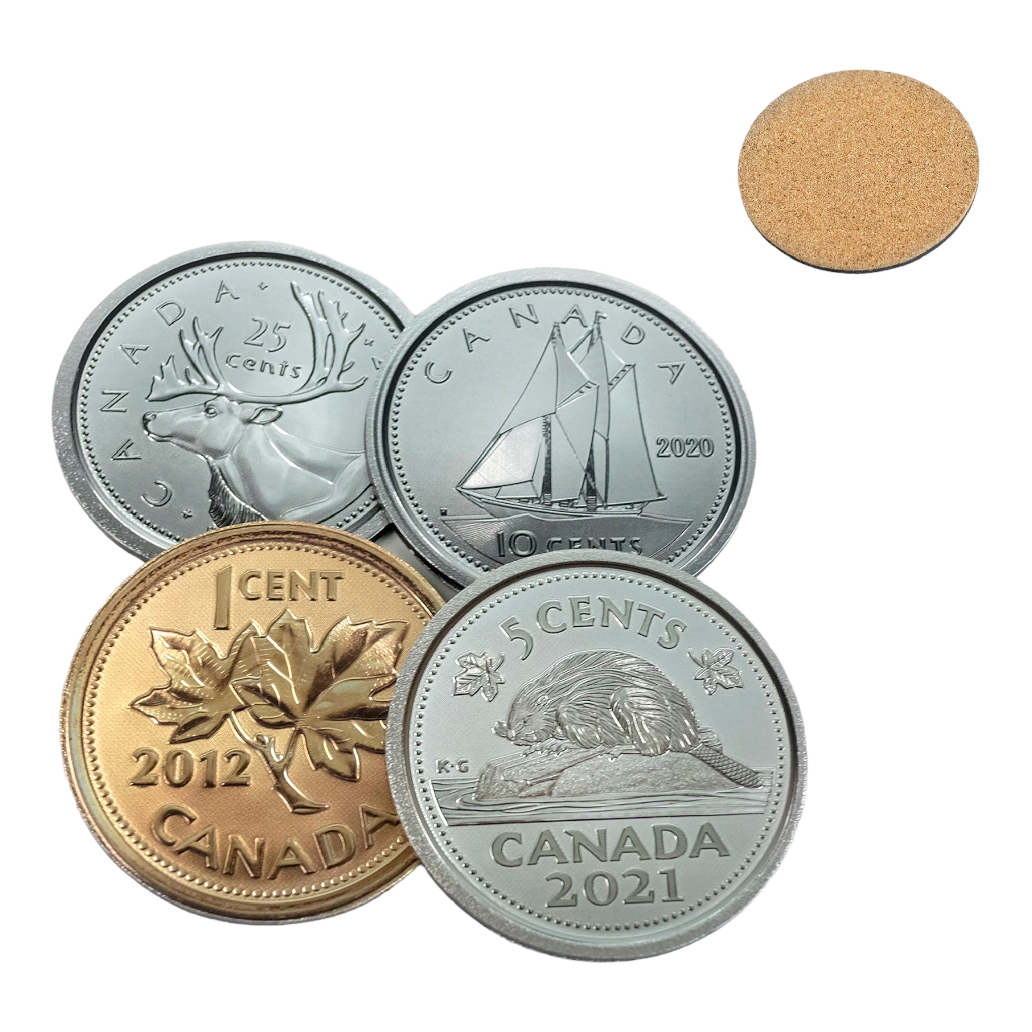 COASTER S/4 CANADA COINS DESIGNS