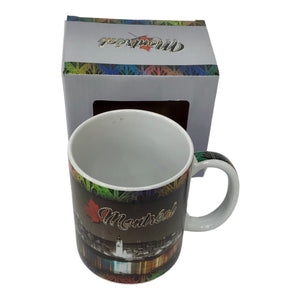 COFFEE MUG MONTREAL NIGHT VIEW SCENIC TEA CUP W/ MATCHING GIFT BOX 11oz