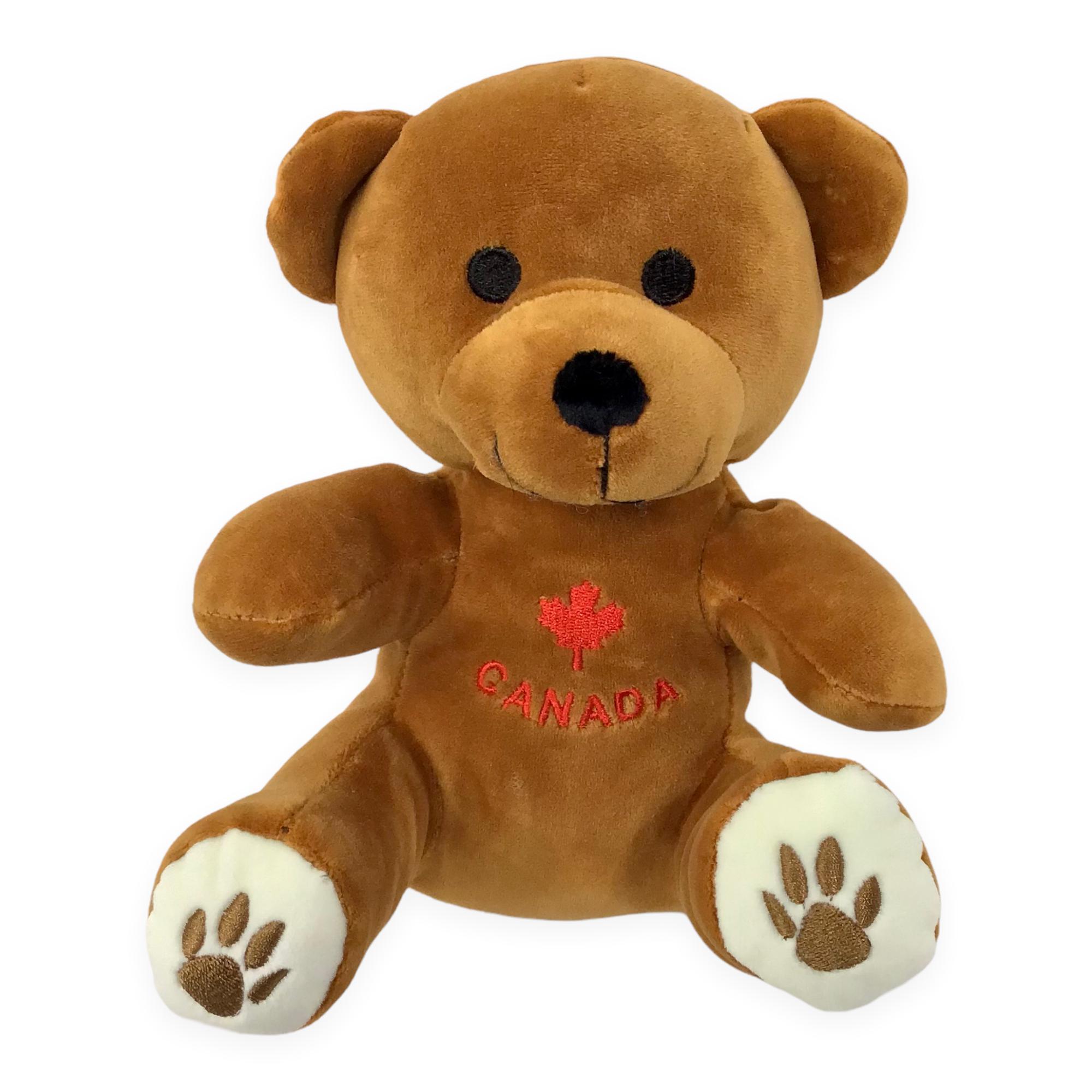 Canada Bear 8” Valved Toy | Soft Stuffed Animal with Canada Red Maple Leaf Design | Light-Weighted Stuffed Animals