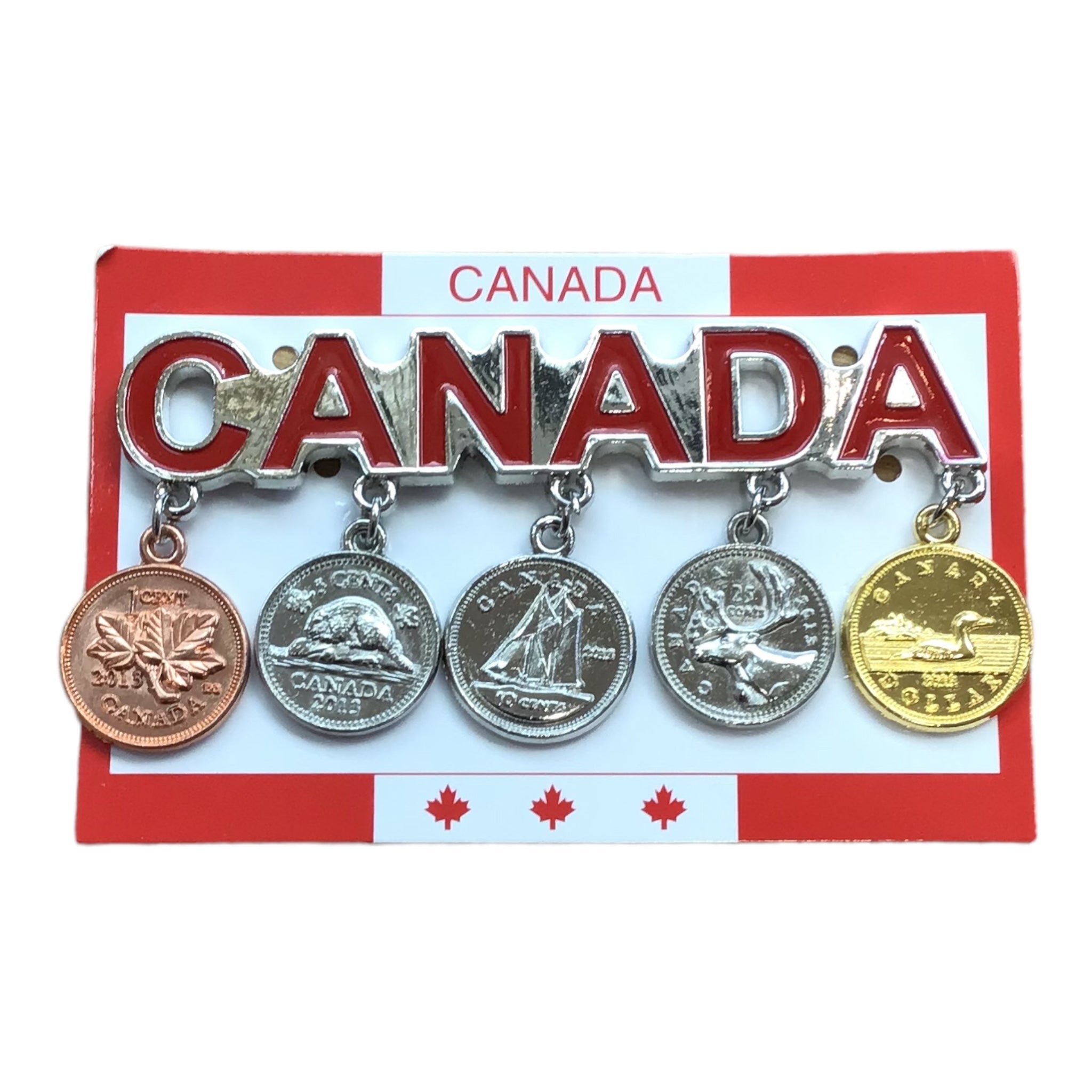 Canada Charm Fridge Magnet - Coins Charm - Moose, Flag, Map Charms