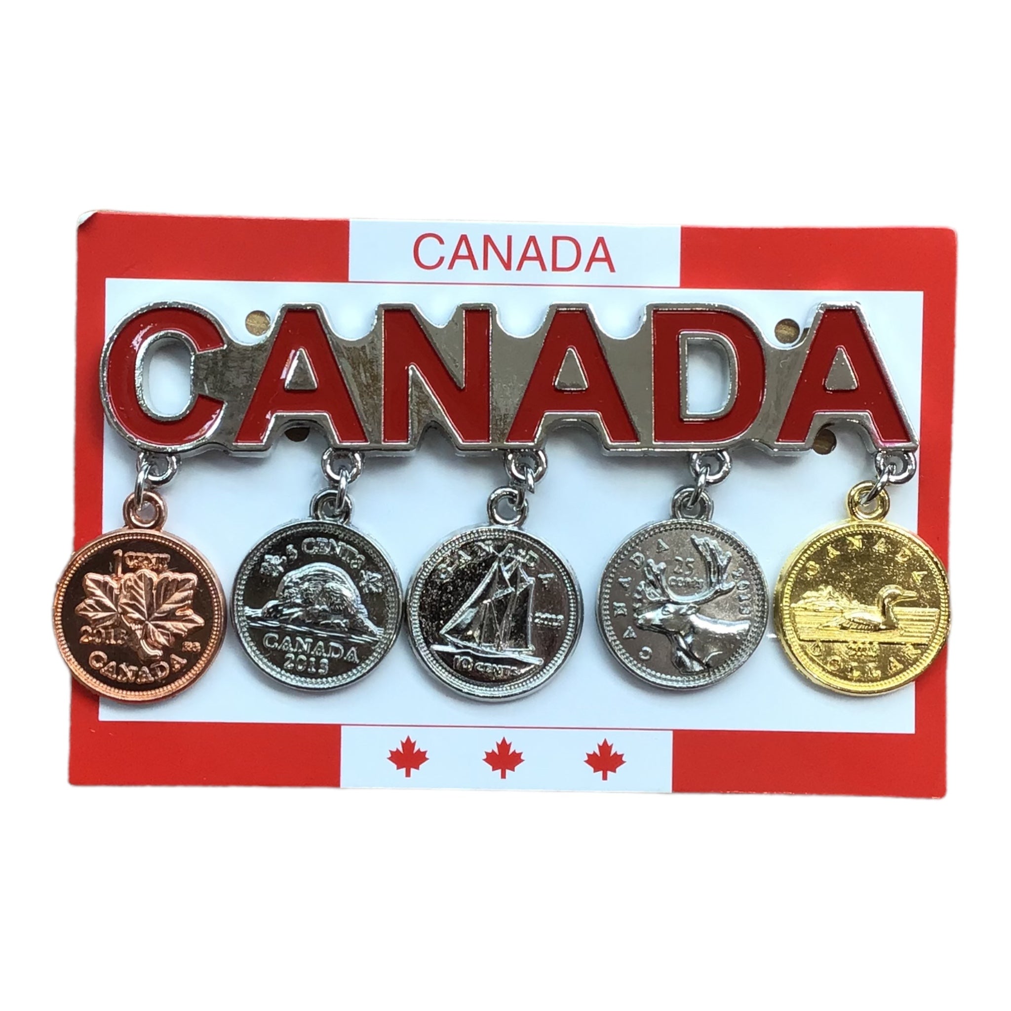 Canada Charm Fridge Magnet - Coins Charm - Moose, Flag, Map Charms