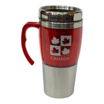Canada Coffee Travel Mug, Insulated Travel Mug W/ Handle, Double Wall Stainless Steel Thermal Cup with Leakproof Lid