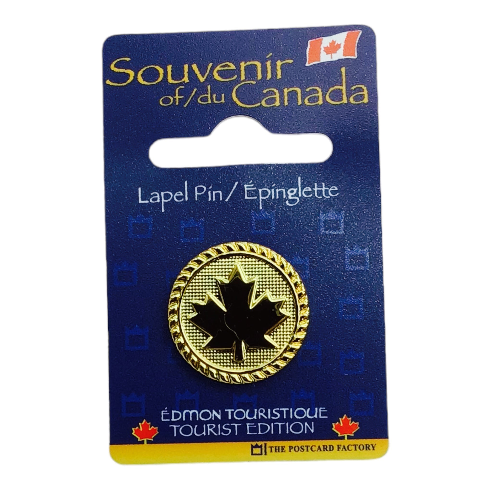 Canada Maple Leaf Circle Shaped Lapel Pin / Épinglette