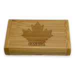 Canada Maple Leaf Engraving Novelty Wood USB 3.0 Flash Drive 32GB Data Storage Memory Stick USB Stick Pendrive with Wooden Box (Maple)