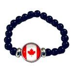 Canada National Flag Snap Button Elastic Band Beads Jewelry Beaded Bracelet Souvenir Gift
