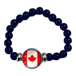 Canada National Flag Snap Button Elastic Band Beads Jewelry Beaded Bracelet Souvenir Gift