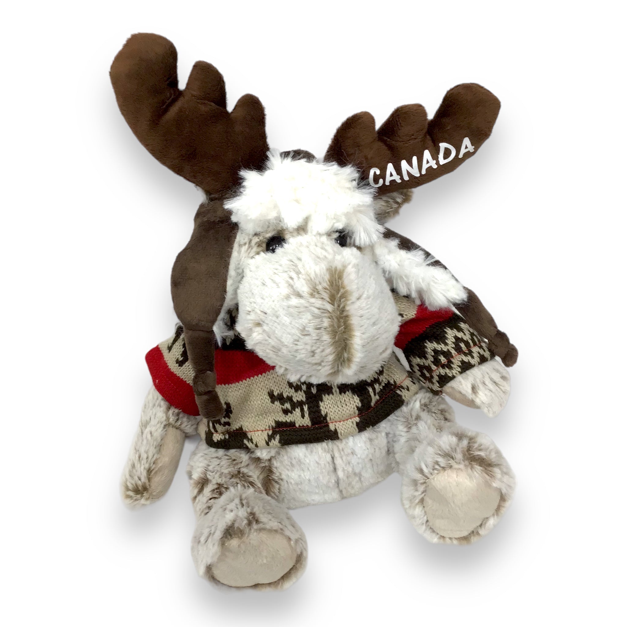 Canada Plush Moose Stuffed Animal - Soft Huggable Moose with Sweater and Hat, Adorable Playtime Plush Toy, Wild Life Cuddle Souvenir Gifts for Kids and Adults - 10 Inches