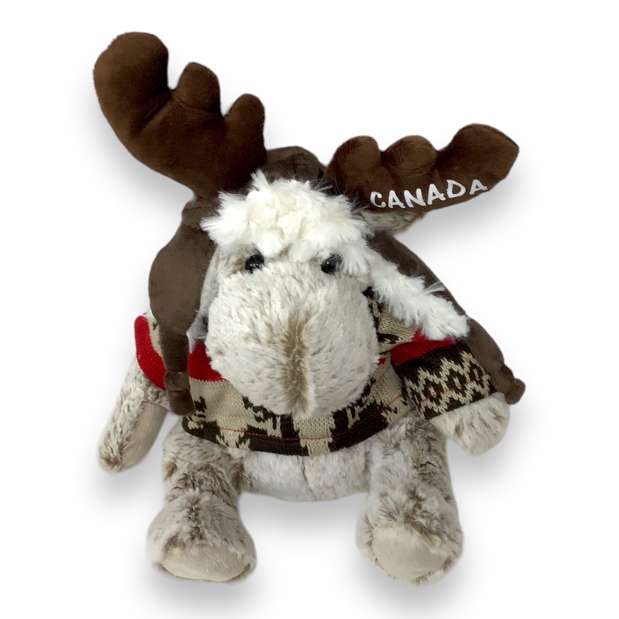 Canada Plush Moose Stuffed Animal - Soft Huggable Moose with Sweater and Hat, Adorable Playtime Plush Toy, Wild Life Cuddle Souvenir Gifts for Kids and Adults - 10 Inches