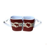 Canadian Moose and Maple Leaf 2-in-1 Ceramic Espresso Coffee Mug Travel Canada Gift Set