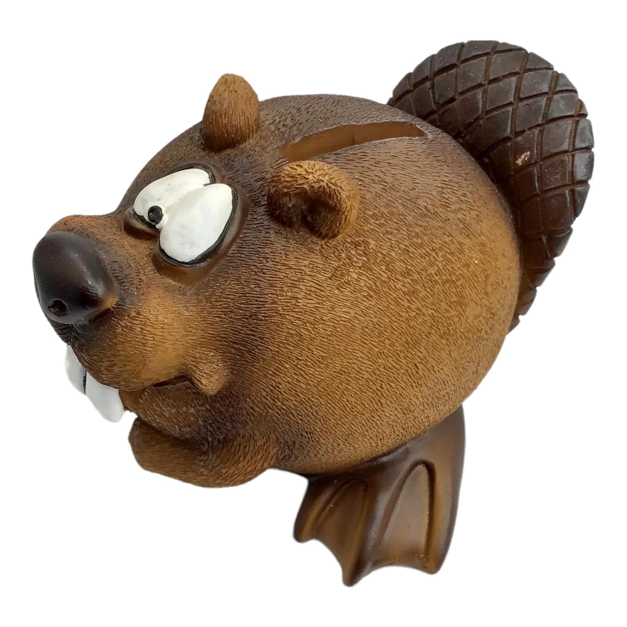 Funny Beaver Money Bank (Brown) Unbreakable Piggy Bank | Money Box Coin Bank | Plastic Saving Coin Box | Super Soft Stuffed Animal Money Bank Savings Storage for Boys, Girls & Little Kids