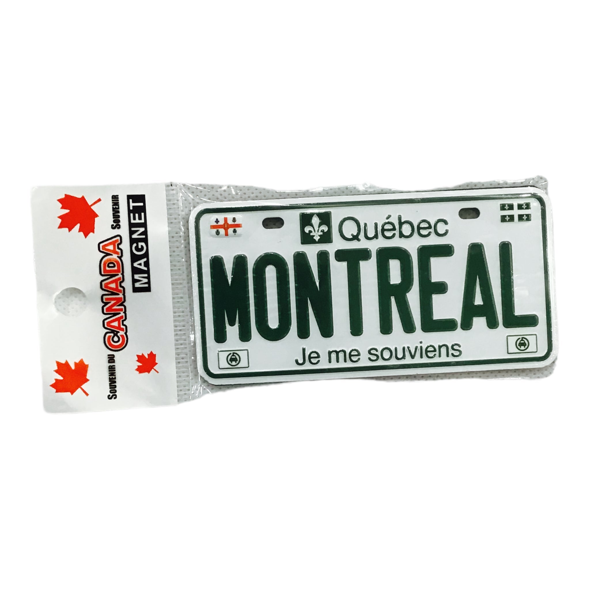 GREEN MONTREAL MAGNET - LICENSE PLATE SHAPED