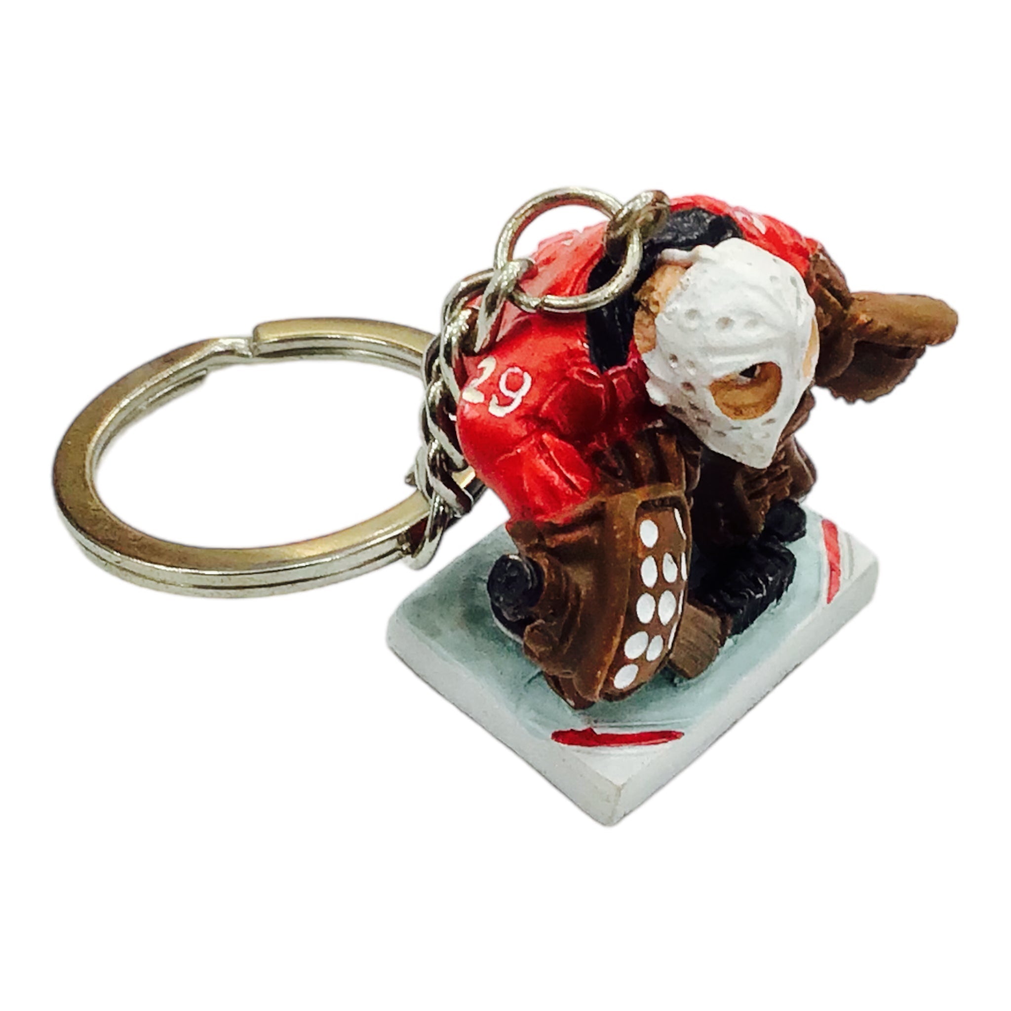 HOCKEY KEYCHAIN GOALKEEPER FIGURINE KEY RING