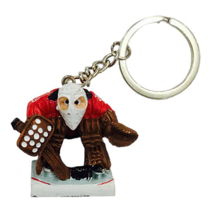 HOCKEY KEYCHAIN GOALKEEPER FIGURINE KEY RING