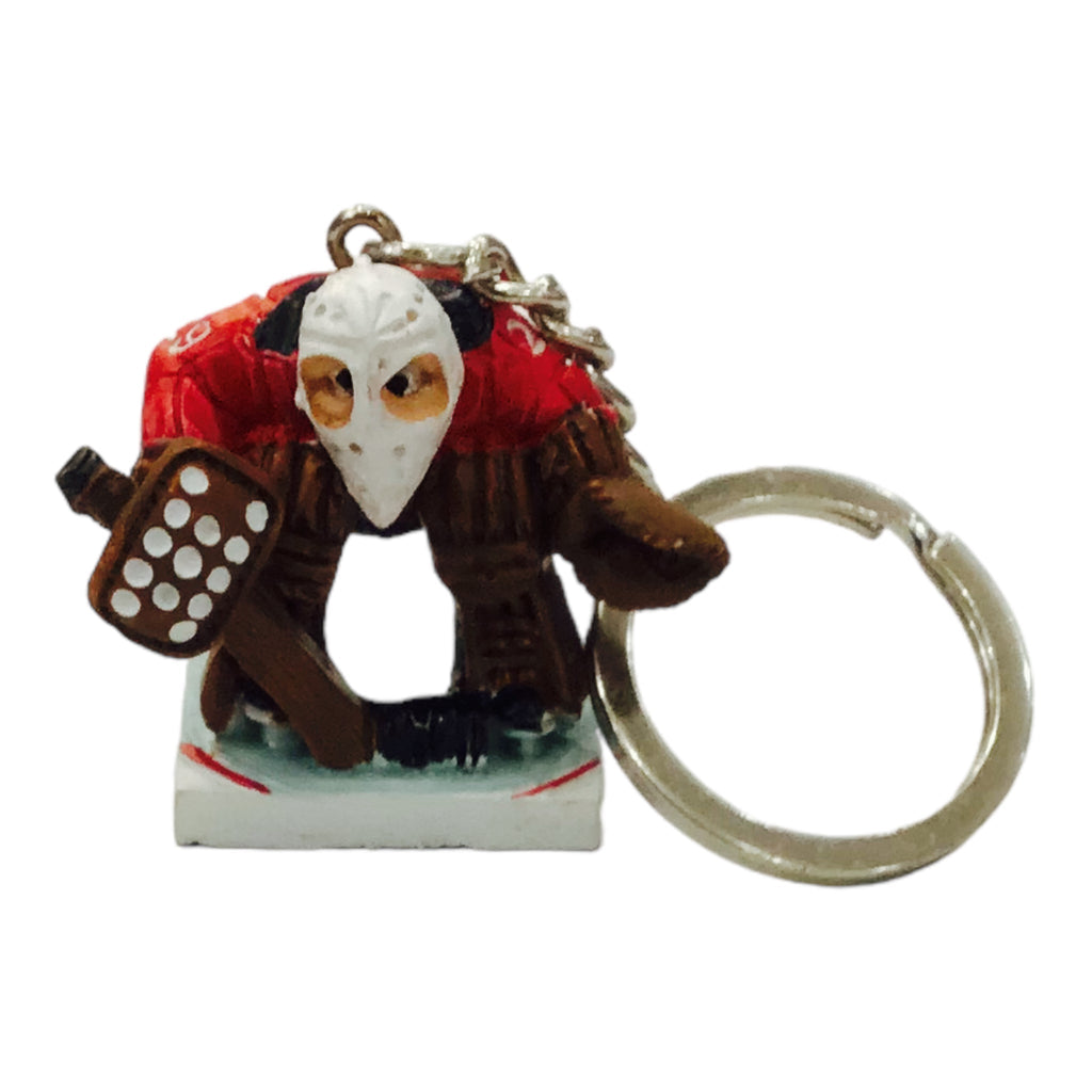 HOCKEY KEYCHAIN GOALKEEPER FIGURINE KEY RING