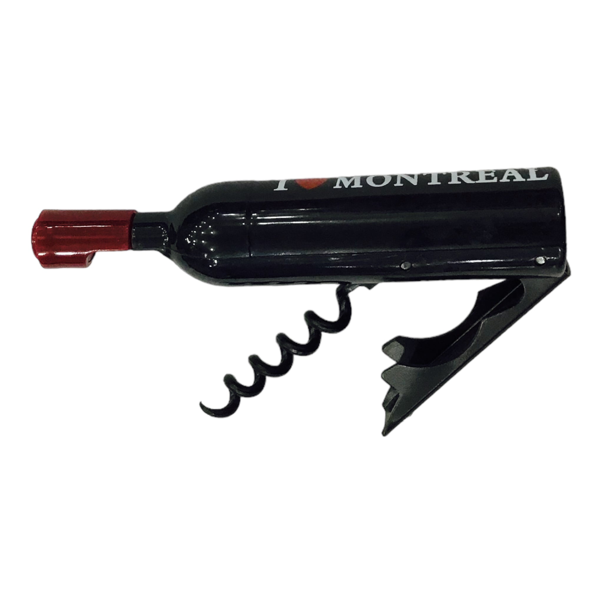 I ❤️ Montreal 2 in 1 Opener Bottle Shaped Wine Corkscrew Magnet with Spiral Head Foldable Beer Bottle Opener Kitchen Opening Tools Bar Accessories Gadgets