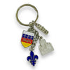 Keychain Quebec Flag Key Holder - Fleur de Lis Porte-Cle