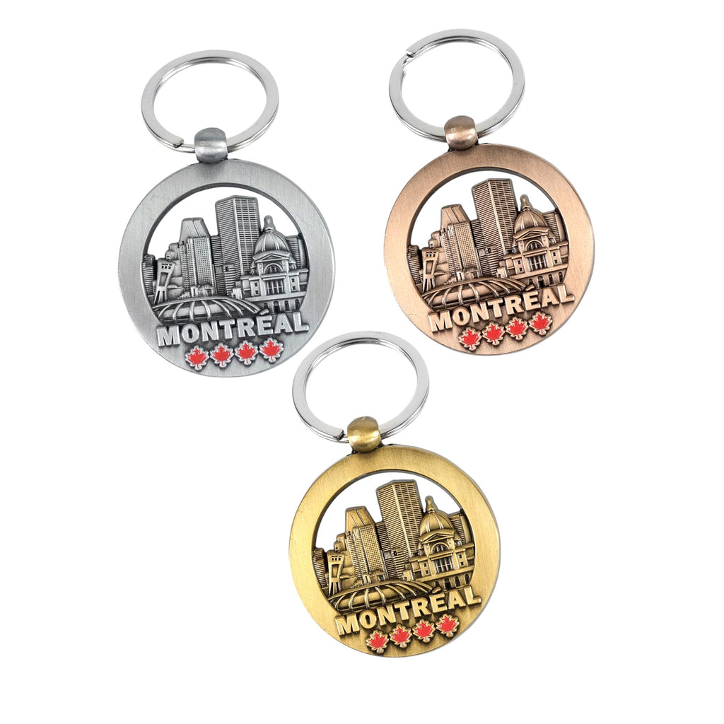 MONTREAL ANTIQ METAL KEYCHAIN LANDMARK THEME