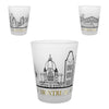 MONTREAL FROSTY BLACK AND GOLD SHOT GLASS