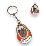 MONTREAL LANDMARK ROTATING METAL KEYCHAIN