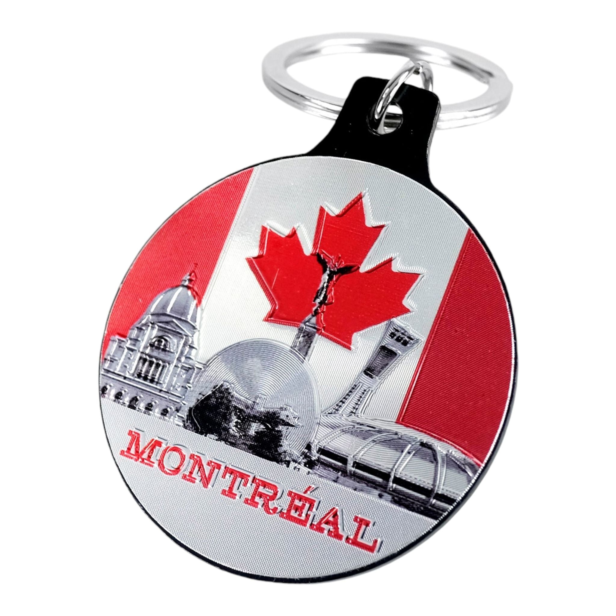 MONTREAL QUEBEC ROUND KEYCHAIN - LANDMARK CITY VIEW