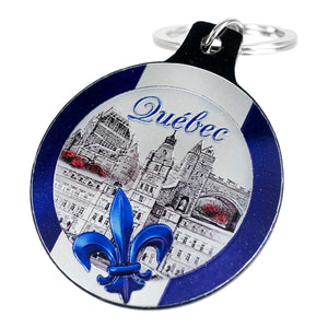 MONTREAL QUEBEC ROUND KEYCHAIN - LANDMARK CITY VIEW