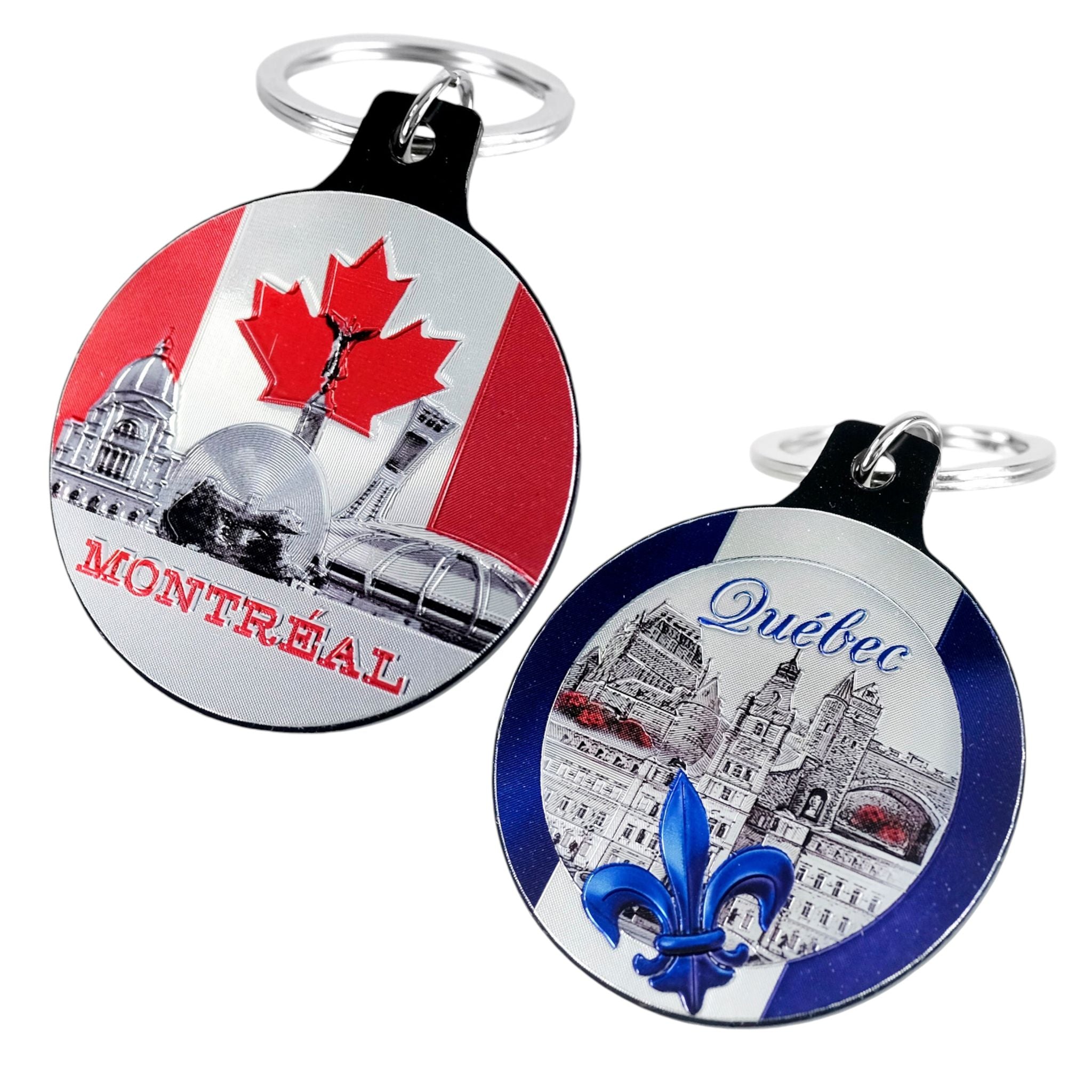 MONTREAL QUEBEC ROUND KEYCHAIN - LANDMARK CITY VIEW