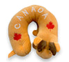 MOOSE HEAD CANADA TRAVEL NECK PILLOW W/ MAPLE LEAF EMBROIDERY