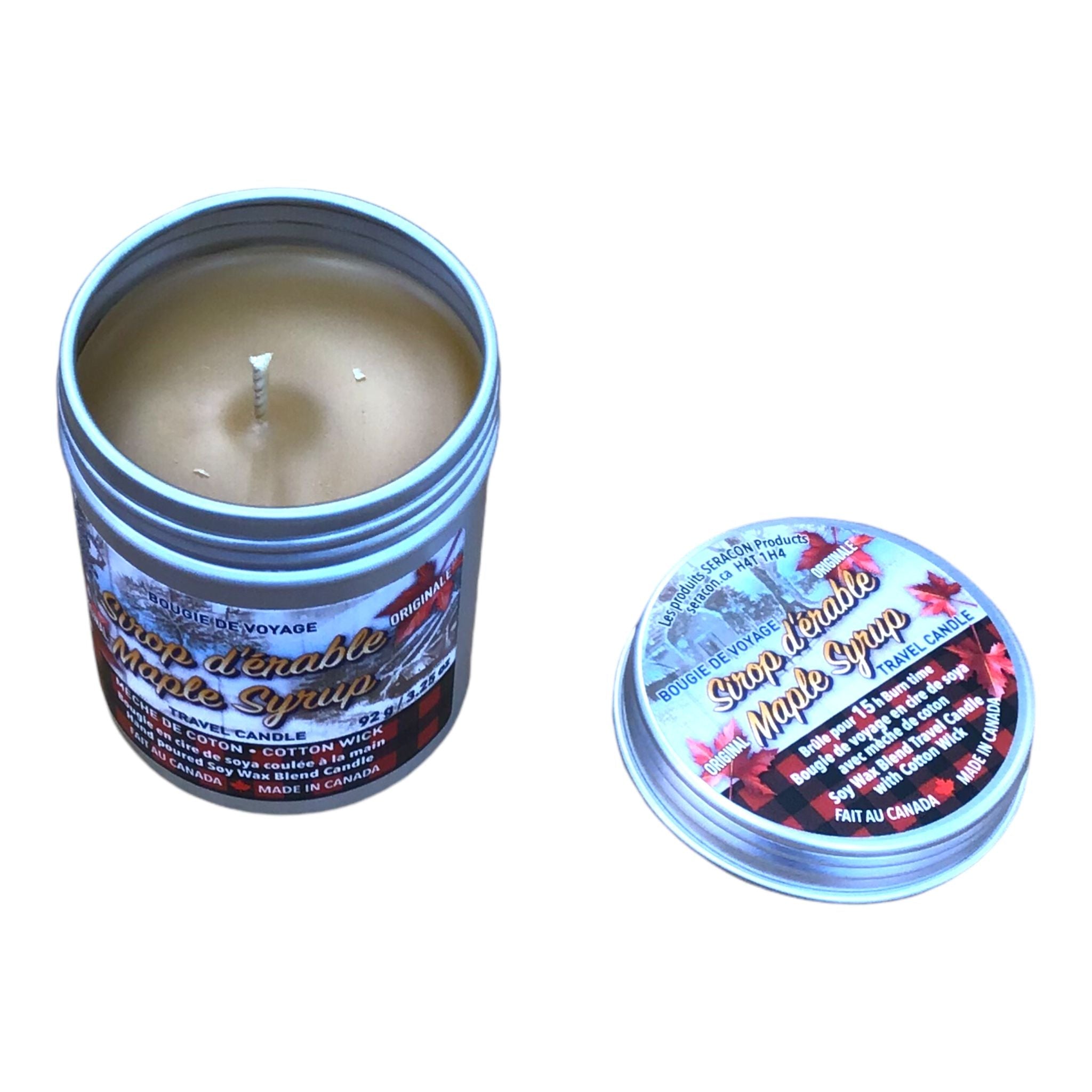 Maple Syrup Travel Candle 92g - Bougie de Voyage Sirop d’érable