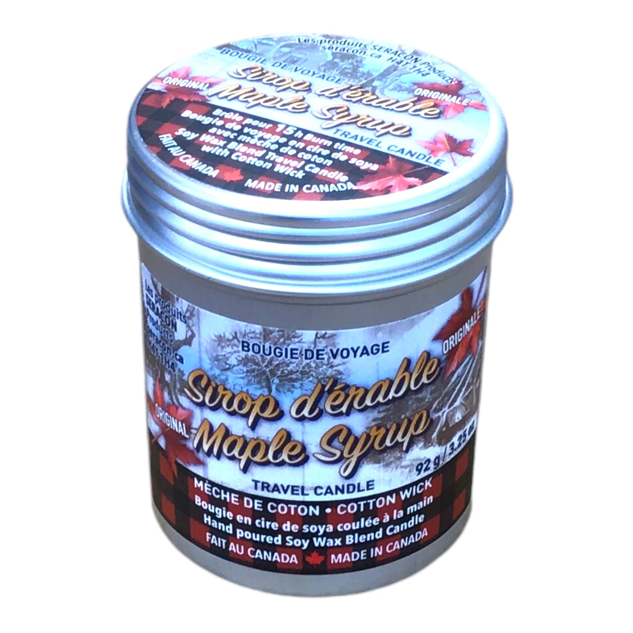 Maple Syrup Travel Candle 92g - Bougie de Voyage Sirop d’érable