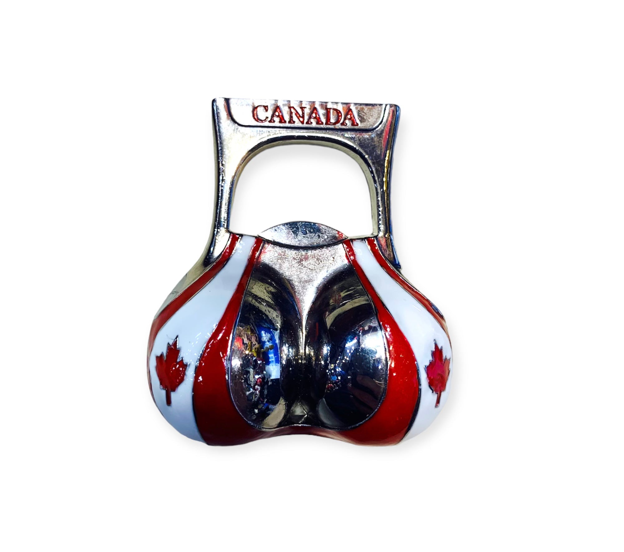 Metal Magnet Sexy Boobs Novelty Quebec Canada Flag Themed Beer Bottle Opener Souvenir