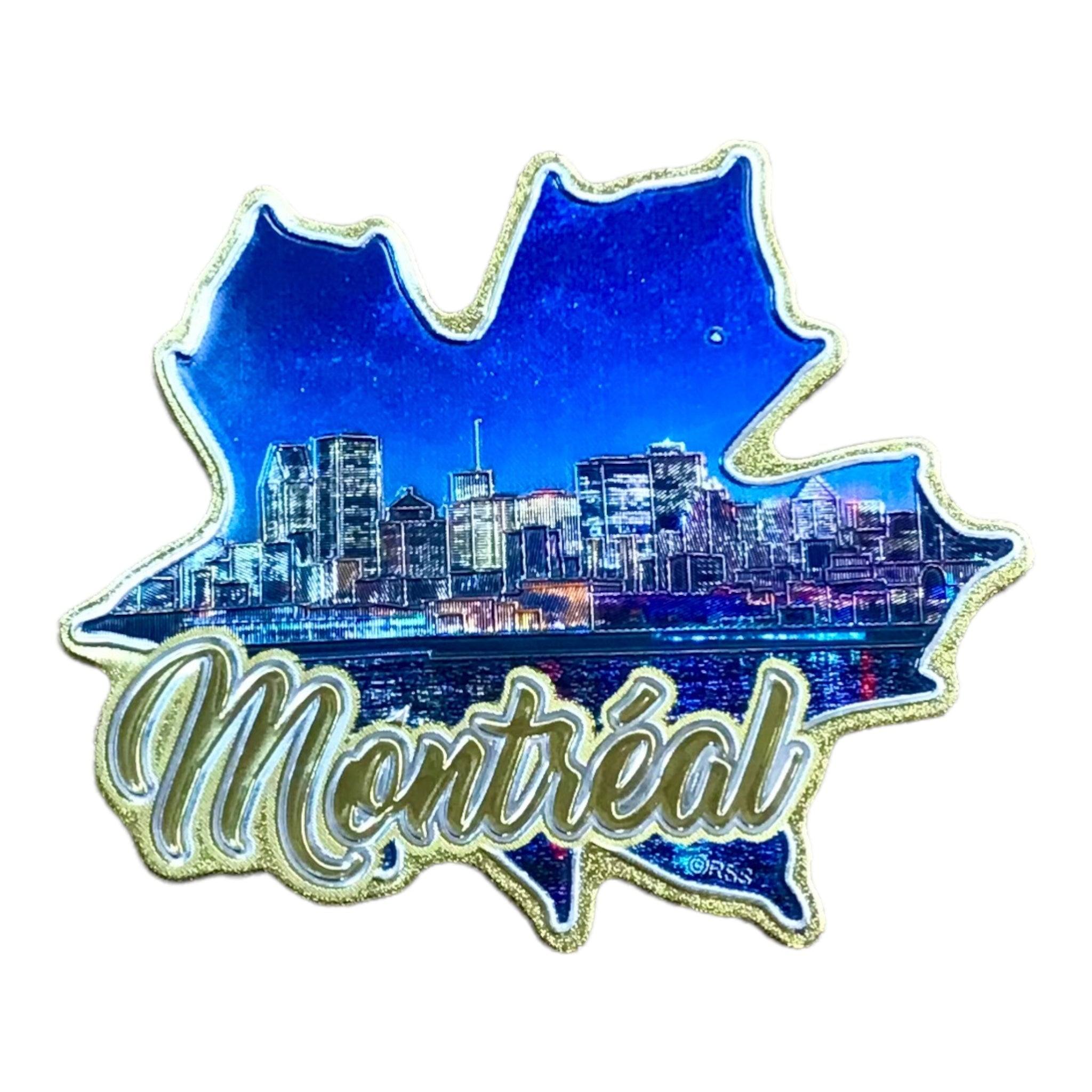 Montreal Scenic Leaf Shaped Souvenir Fridge Magnet