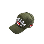 Olive Green Baseball Cap Adjustable with Canada Flag Embroidery