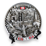 PEWTER LANDMARK PLATE CANADA 8 INCHES DECOR TIN PLATE