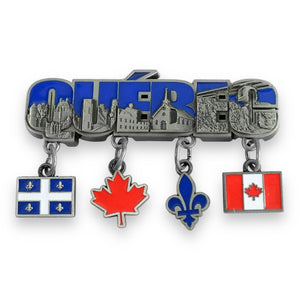 QUEBEC MAGNET W/ 4 CHARMS PEWTER