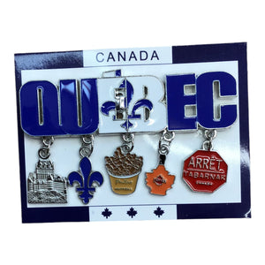 QUEBEC MAGNET WITH 5 CANADIAN CHARMS