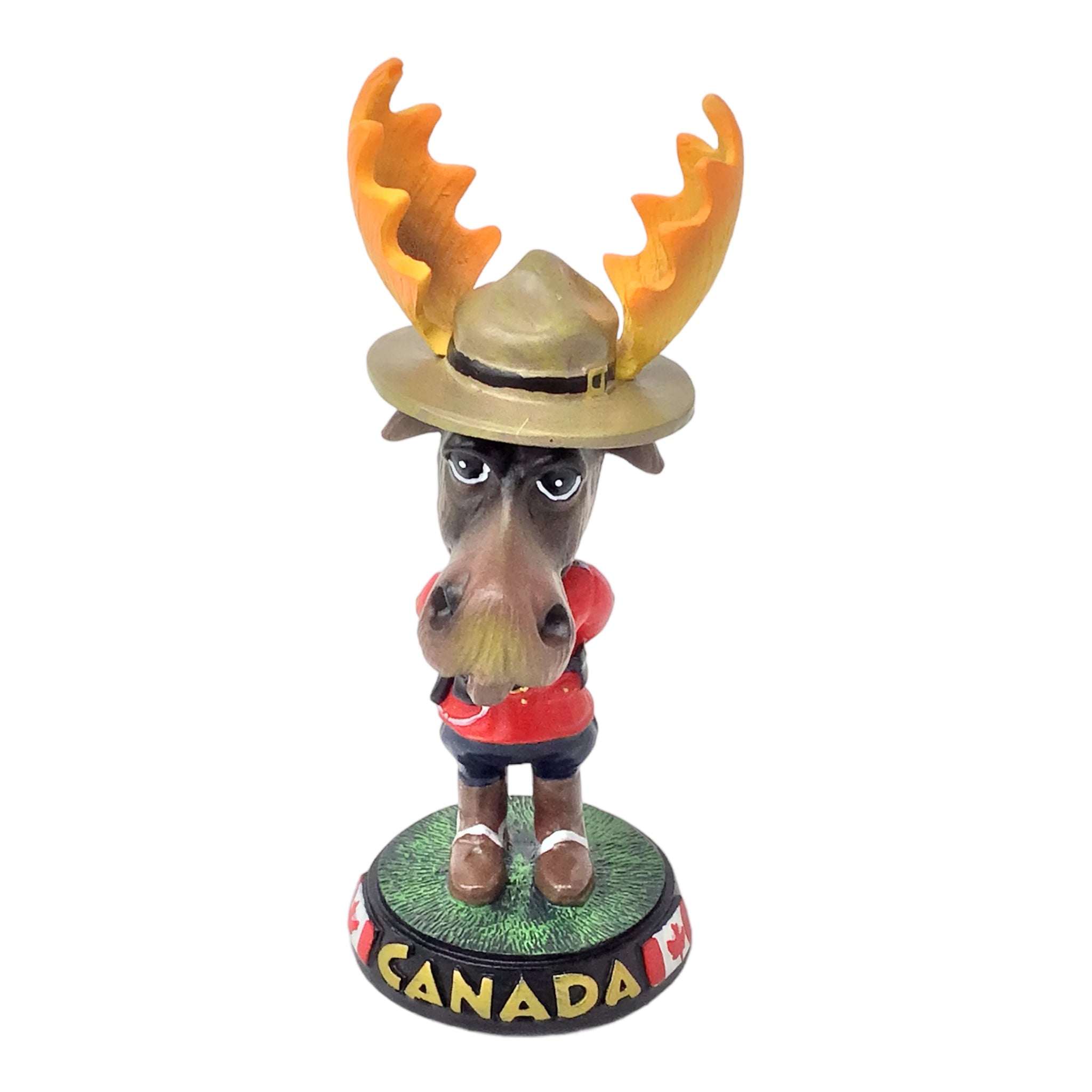 RCMP Handmade Bobblehead - Officer Moose Bobble Head Mountie Moose 5 inches