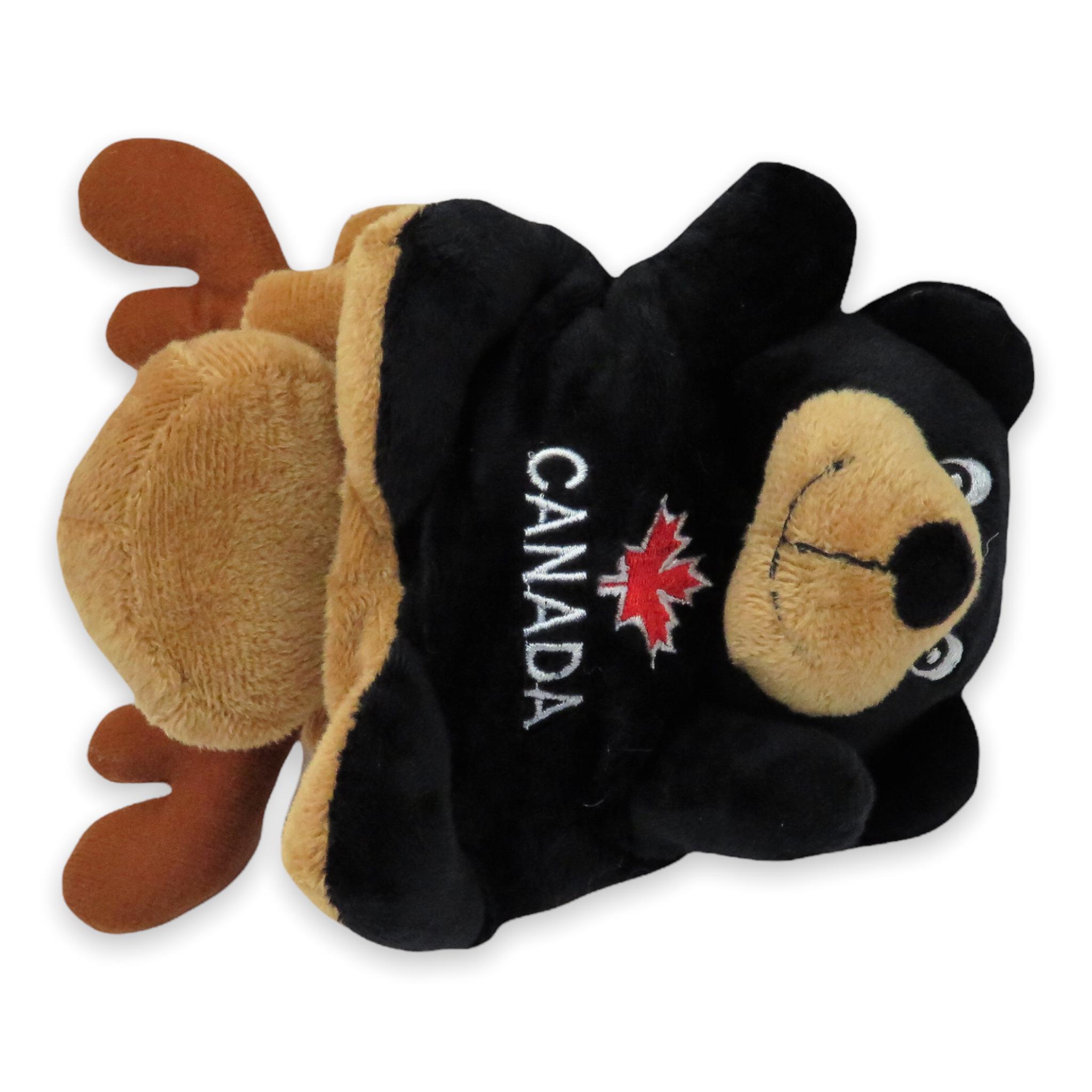 Reversible Plushie Toys Canada Moose and Beaver or Moose and Bear Double Sided Flip Plush Toy Mood Plush Reversible Doll Soft Stuffed Animal Dolls Show Your Mood Great Gift for Kids Adults