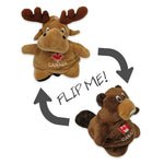 Reversible Plushie Toys Canada Moose and Beaver or Moose and Bear Double Sided Flip Plush Toy Mood Plush Reversible Doll Soft Stuffed Animal Dolls Show Your Mood Great Gift for Kids Adults