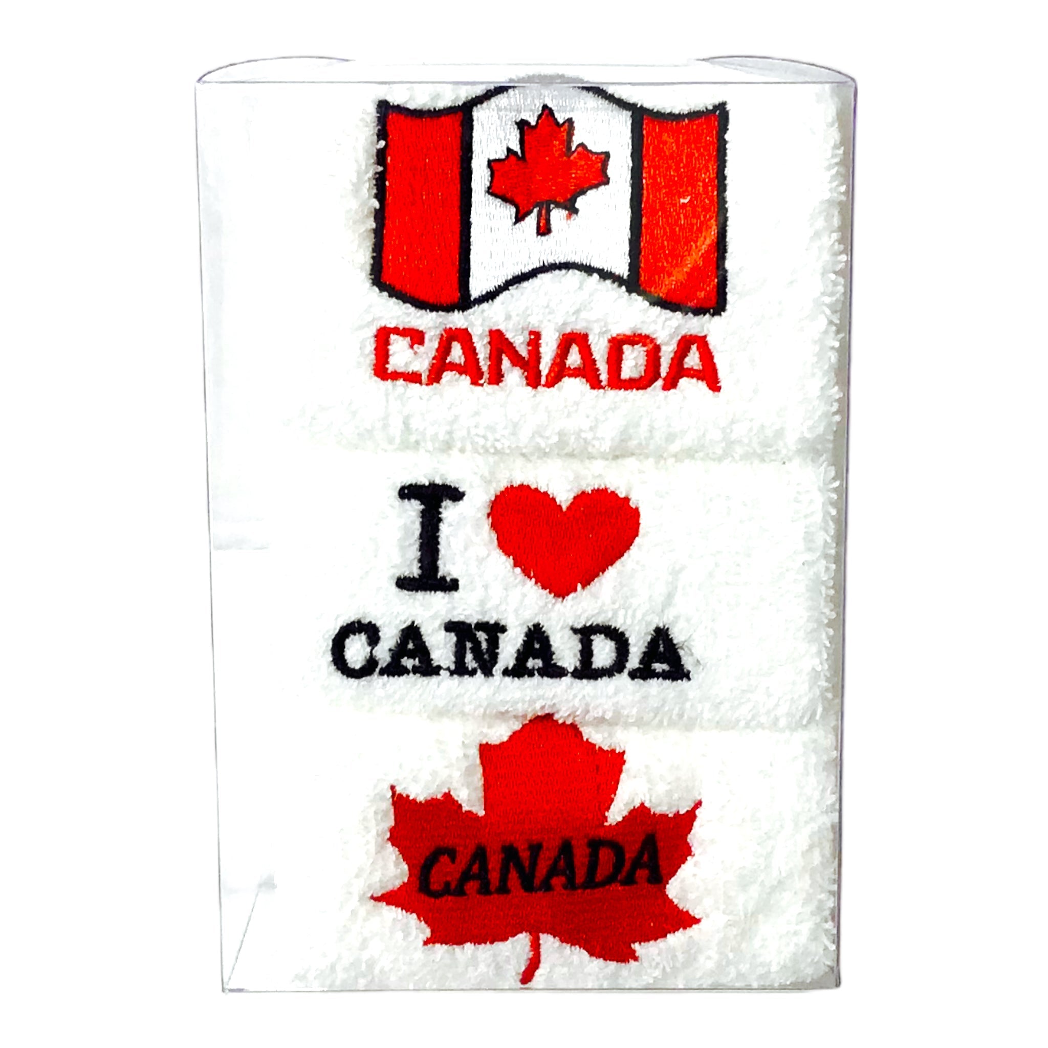 S/3 CANADA HAND TOWELS EMBROIDERY SOUVENIR GIFT PACK
